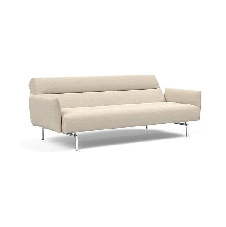 Illustration numéro 4 du produit INNOVATION LIVING  Canapé lit JILLIS ARMS avec accoudoirs tissu Phobos Latte