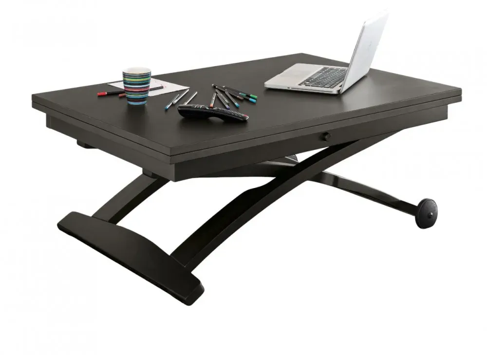 Illustration numéro 4 du produit Table basse relevable extensible italienne MASCOTTE WENGUE Smoke 105 x 70/140 cm