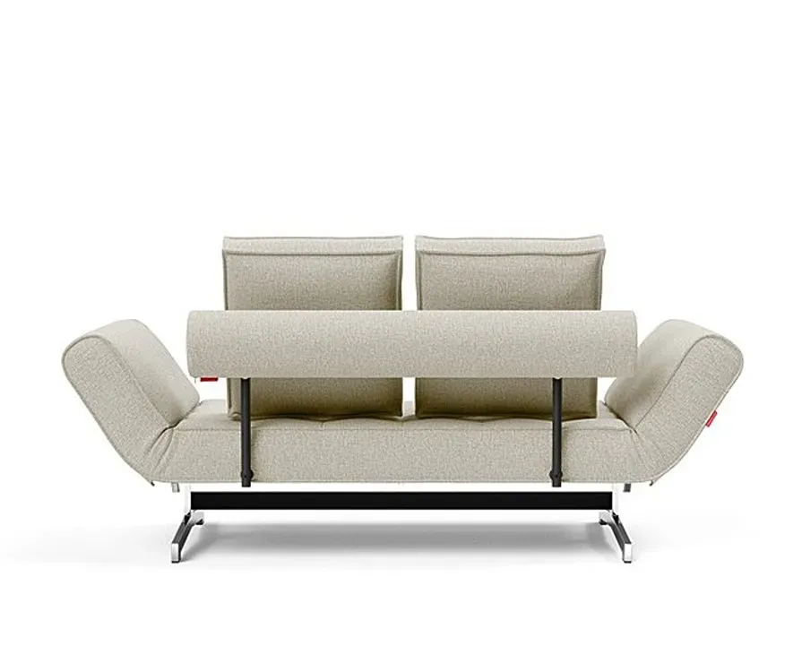 Illustration numéro 4 du produit INNOVATION LIVING  Canapé lit GHIA CHROME couchage 80x210 cm tissu Mixed Dance Natural