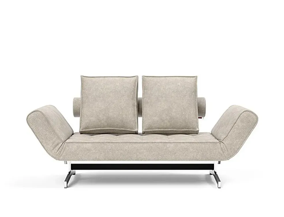 Illustration numéro 4 du produit INNOVATION LIVING  Canapé lit GHIA CHROME couchage 80x210 cm tissu Avella Sand