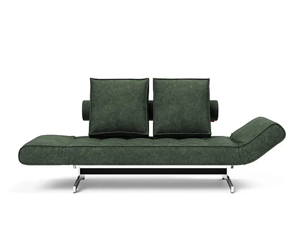 Illustration numéro 4 du produit INNOVATION LIVING  Canapé lit GHIA CHROME couchage 80x210 cm tissu Avella Pine Green
