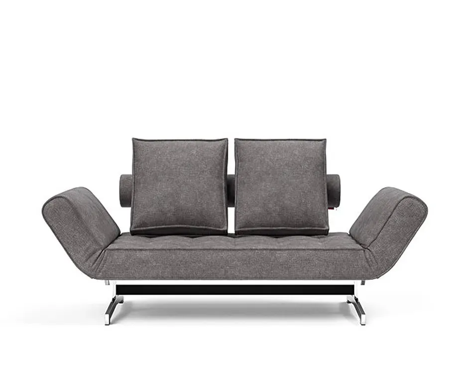 Illustration numéro 4 du produit INNOVATION LIVING  Canapé lit GHIA CHROME couchage 80x210 cm tissu Avella Warm Grey