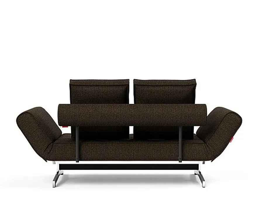 Illustration numéro 4 du produit INNOVATION LIVING  Canapé lit GHIA CHROME couchage 80x210 cm tissu Taura Chocco
