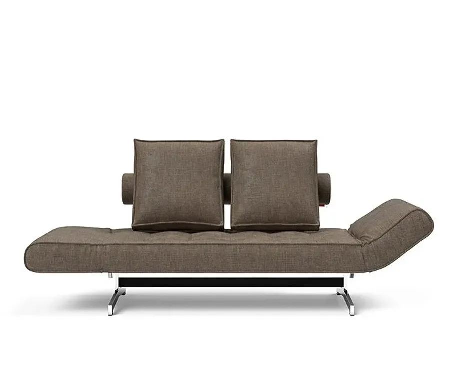 Illustration numéro 4 du produit INNOVATION LIVING  Canapé lit GHIA CHROME couchage 80x210 cm tissu Esina Cedar Brown