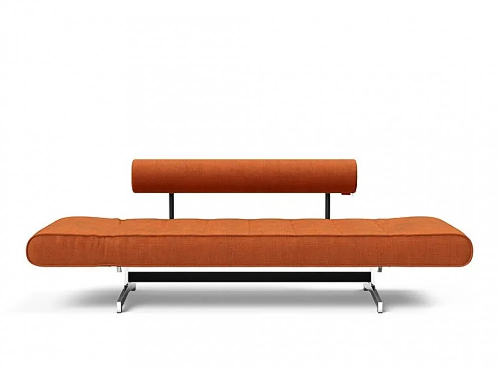 Illustration numéro 4 du produit INNOVATION LIVING  Canapé lit GHIA CHROME couchage 80x210 cm tissu Esina Rust Orange