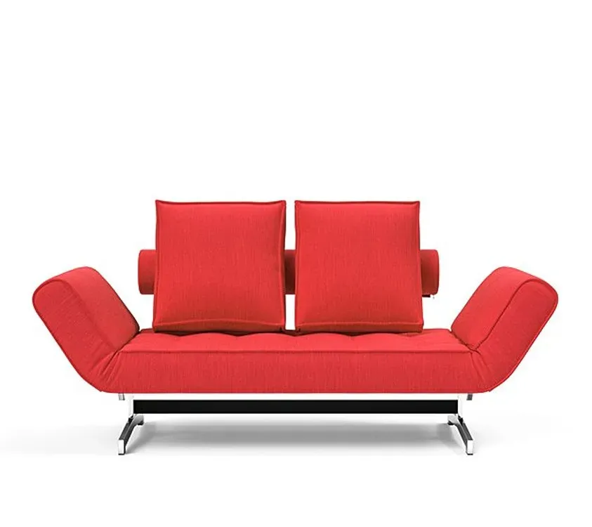 Illustration numéro 4 du produit INNOVATION LIVING  Canapé lit GHIA CHROME couchage 80x210 cm tissu Elegance Red