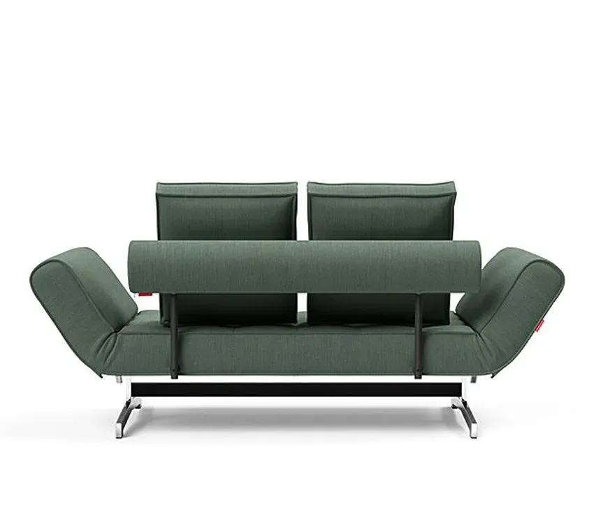 Illustration numéro 4 du produit INNOVATION LIVING  Canapé lit GHIA CHROME couchage 80x210 cm tissu Elegance Green