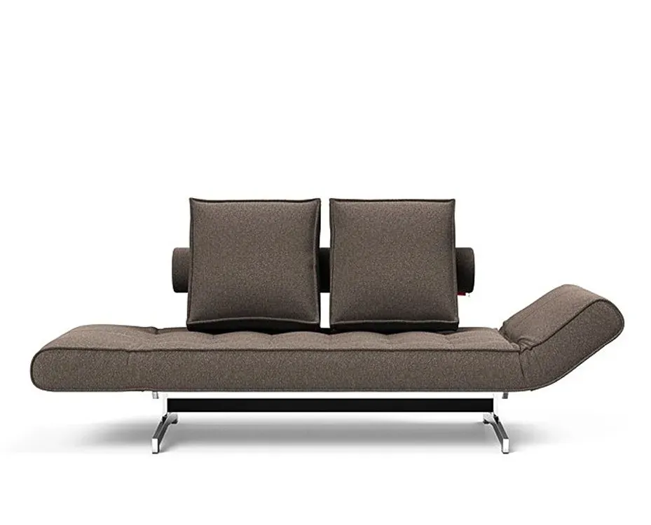 Illustration numéro 4 du produit INNOVATION LIVING  Canapé lit GHIA CHROME couchage 80x210 cm tissu Bouclé Taupe
