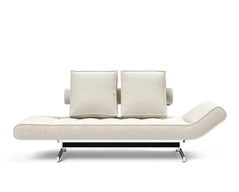 Illustration numéro 4 du produit INNOVATION LIVING  Canapé lit GHIA CHROME couchage 80x210 cm tissu Bouclé Off White