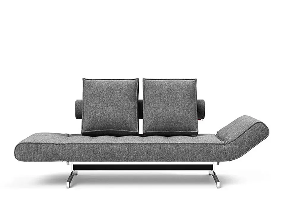 Illustration numéro 4 du produit INNOVATION LIVING  Canapé lit GHIA CHROME couchage 80x210 cm tissu Twist Charcoal