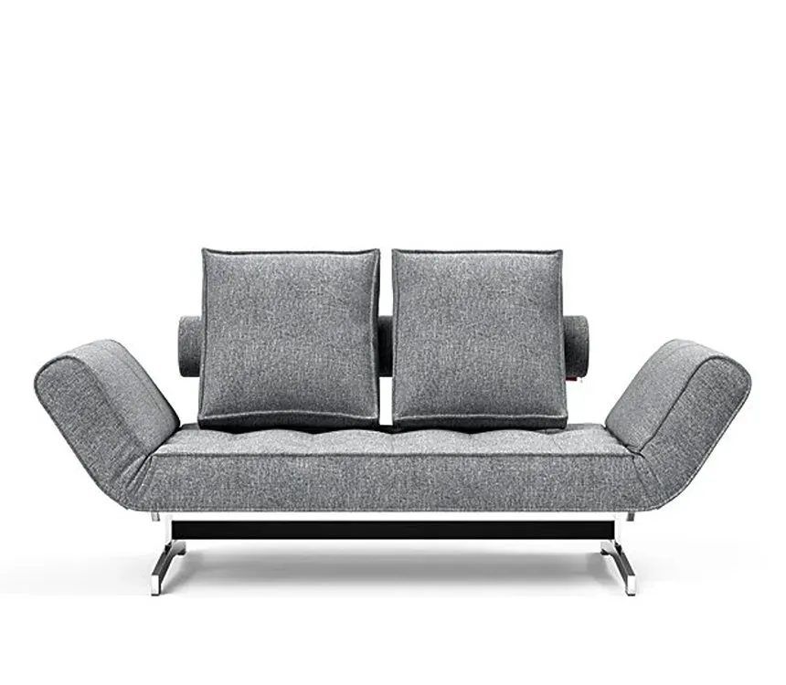 Illustration numéro 4 du produit INNOVATION LIVING  Canapé lit GHIA CHROME couchage 80x210 cm tissu Twist Granite