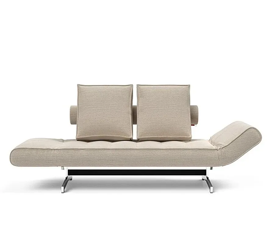 Illustration numéro 4 du produit INNOVATION LIVING  Canapé lit GHIA CHROME couchage 80x210 cm tissu Blida Sand Grey