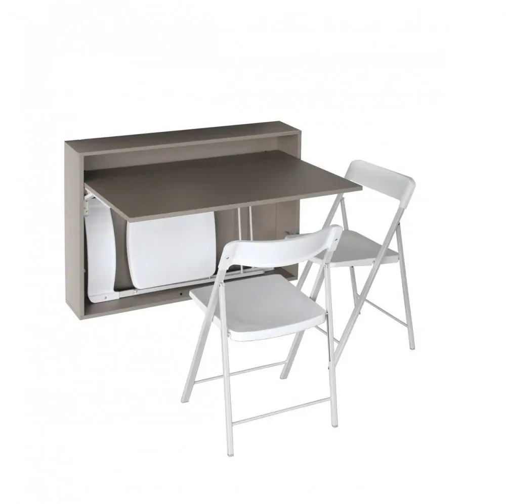 Illustration numéro 4 du produit Table/bureau mural pliant BUREAU avec 3 chaises ZETA incluses