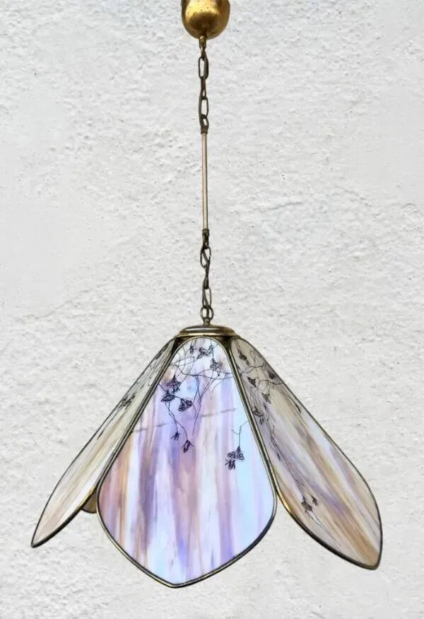 Illustration numéro 4 du produit Très grande suspension italienne art déco