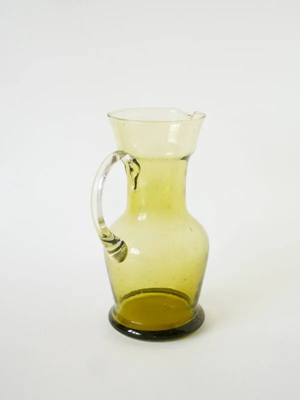 Illustration numéro 4 du produit Service à orangeade en verre bullé de Biot, Long Drink, vert, 1960