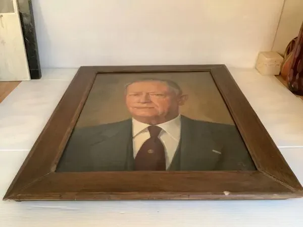 Illustration numéro 4 du produit Grand tableau portrait d’homme huile sur toile signé