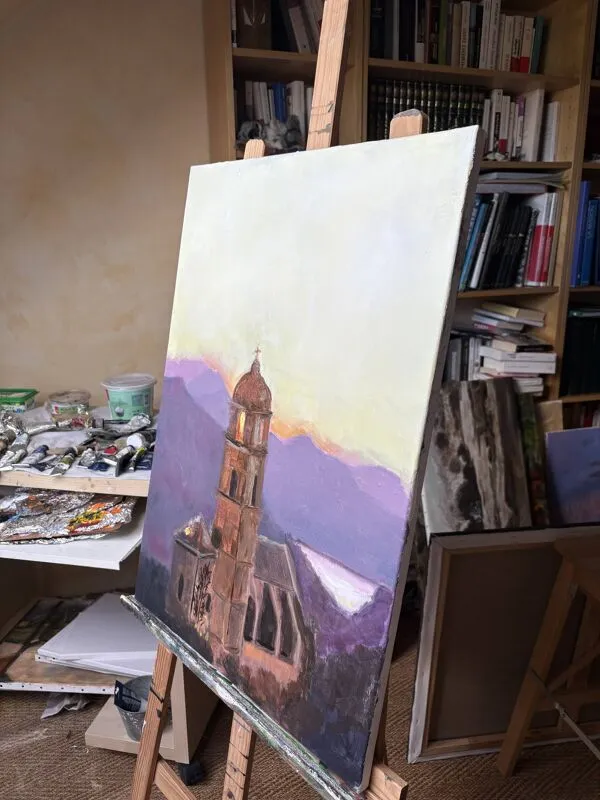 Illustration numéro 4 du produit Huile sur toile - Eglise Corse