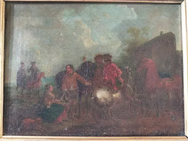 Illustration numéro 4 du produit Paysage animé huile sur toile Ecole Italienne fin XVIIIème