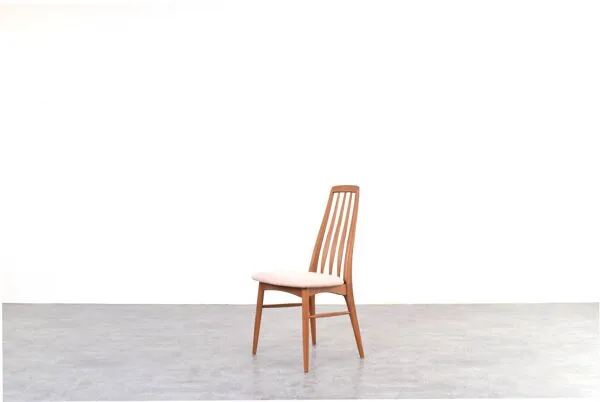 Illustration numéro 4 du produit Chaises de salle à manger en teck et laine Eva par N. Koefoed pour Koefoed Hornslet, années 1960.