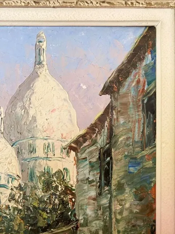 Illustration numéro 4 du produit Tableau ancien, vue de Montmartre, signé Pierre Lemoine ( 1920- 2006)