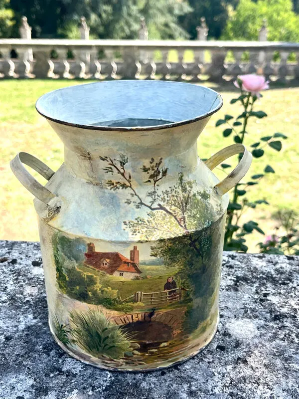 Illustration numéro 4 du produit Ensemble de pots de fleurs, jardinières florales en tôle française, jardinières en métal, français