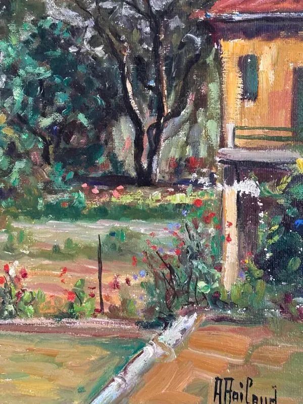 Illustration numéro 4 du produit Toile signée André Raibaud « paysage de Provence