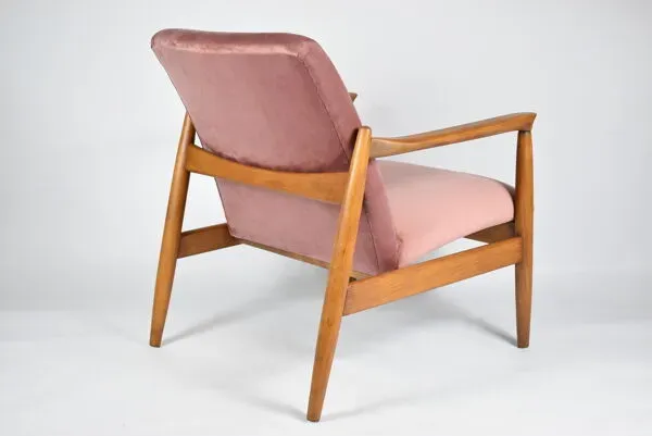 Illustration numéro 4 du produit Fauteuil GFM-64 original, designer E.Homa, années 1960, rembourré, velours rose
