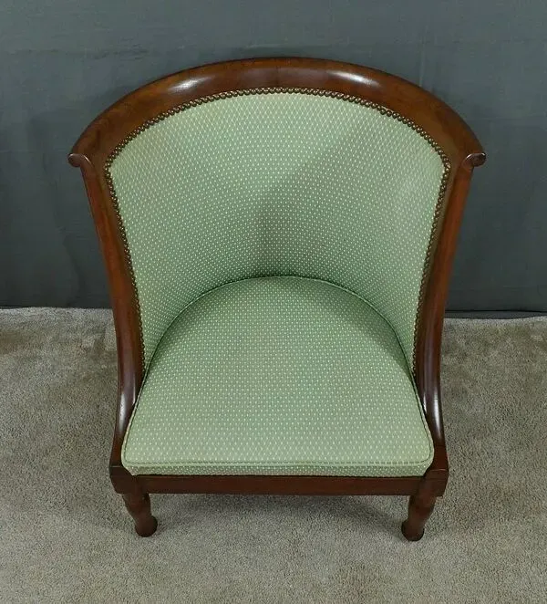 Illustration numéro 4 du produit Chauffeuse Gondole en Acajou, style Empire – XIXe