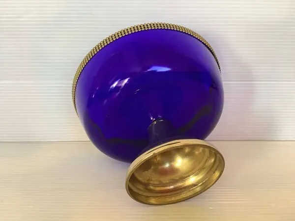 Illustration numéro 4 du produit Vide poche bleu cobalt motif perlé