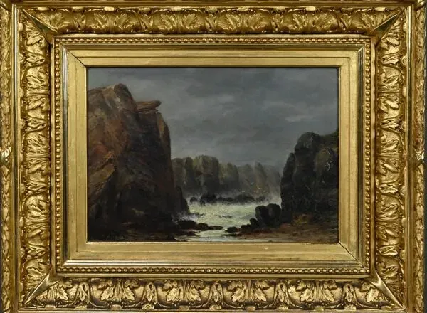 Illustration numéro 4 du produit Tableau « La côte sauvage de Belle-Île-en-Mer », école française du XIXe