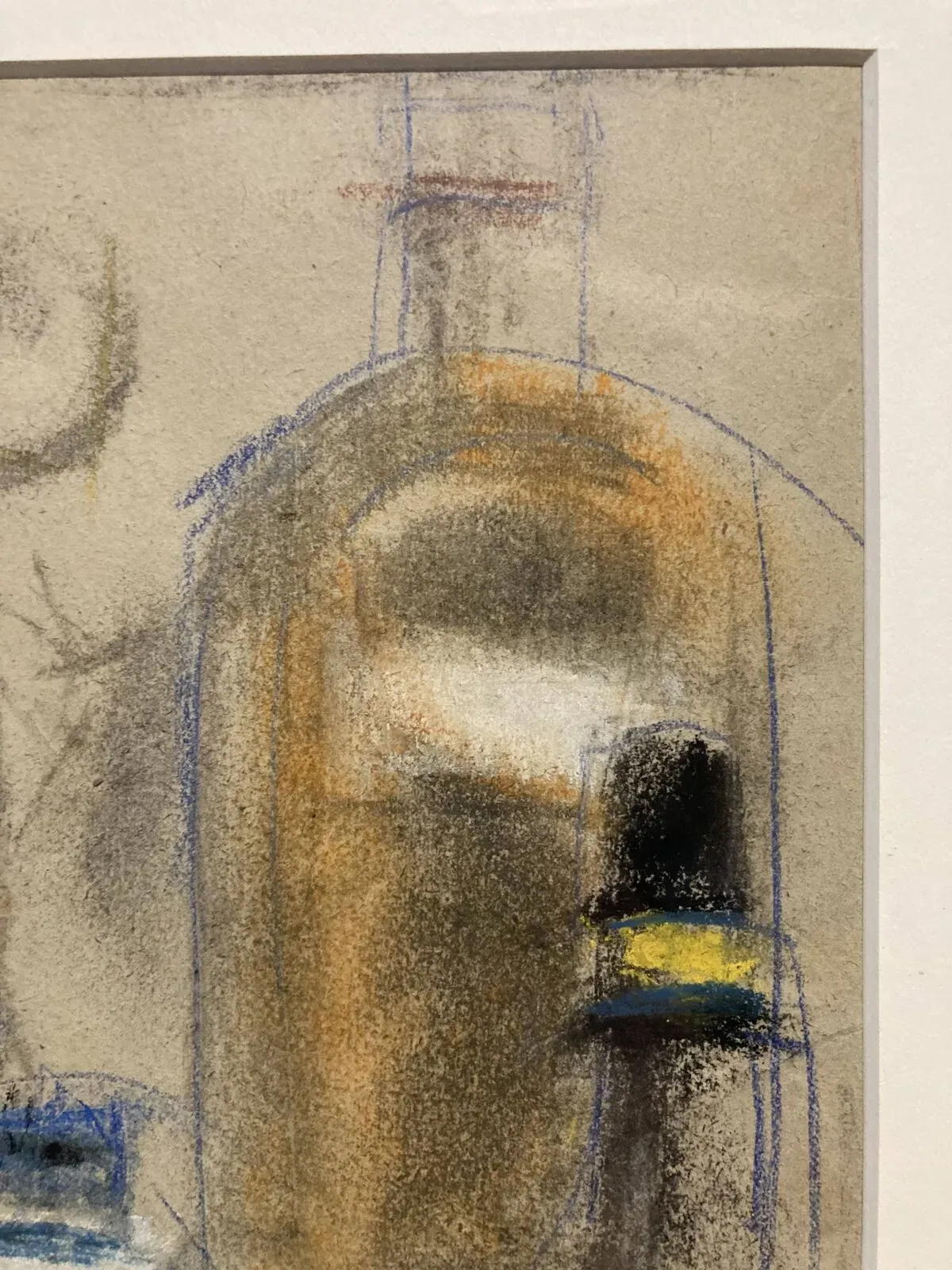 Illustration numéro 4 du produit Alfred Gaspart (1900-1993), ''Les Bouteilles'' Nature morte cubiste, dessin au crayon et pastel gras