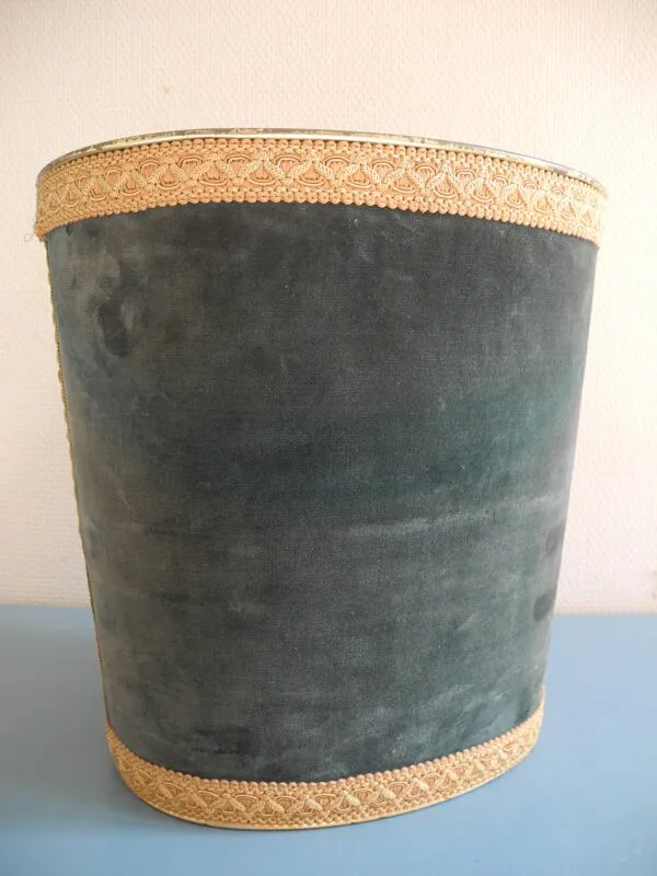 Illustration numéro 4 du produit ancienne corbeille papier Massilly velours vintage waste paper basket