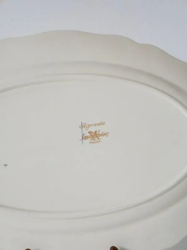 Illustration numéro 4 du produit Plat ovale Digoin Sarreguemines modèle Agreste, 1960