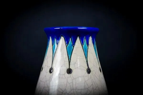 Illustration numéro 4 du produit Vase Art Déco en faïence craquelée  M. Dufrêne, Boch Keramis La Maîtrise