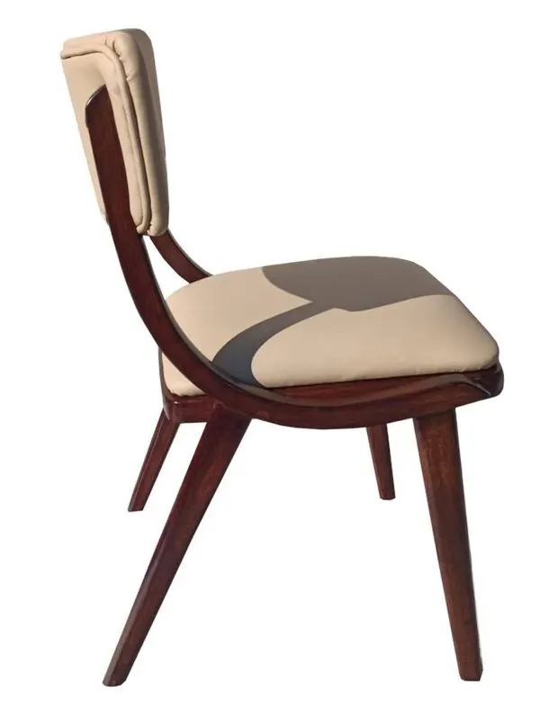 Illustration numéro 4 du produit Chaise, cuir crème clair, pologne, 1960s