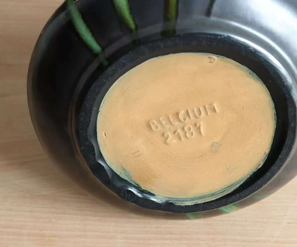 Illustration numéro 4 du produit Vase à anses en grès flammé de Thulin Airain, Belgique, époque art déco