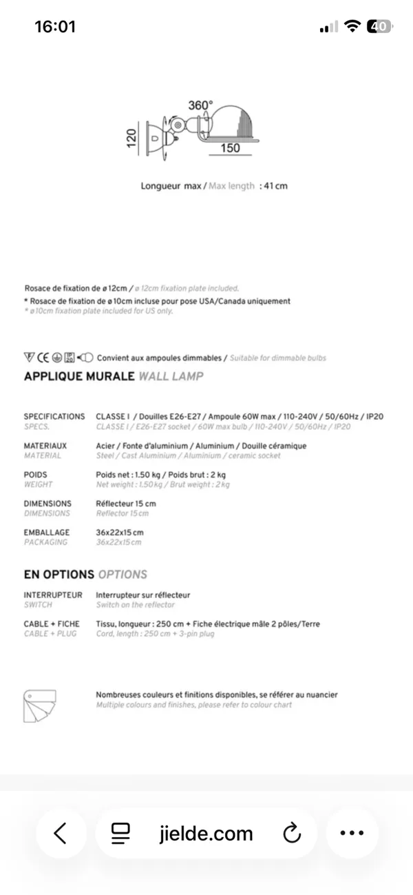 Illustration numéro 4 du produit Applique Loft - Jielde