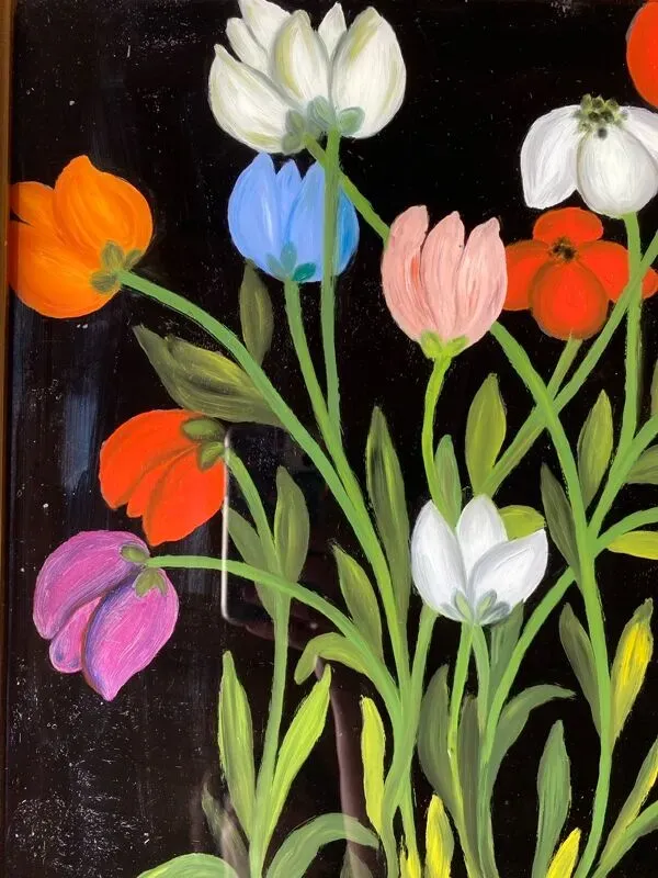 Illustration numéro 4 du produit Tableau ancien , nature morte aux tulipes XX siècle