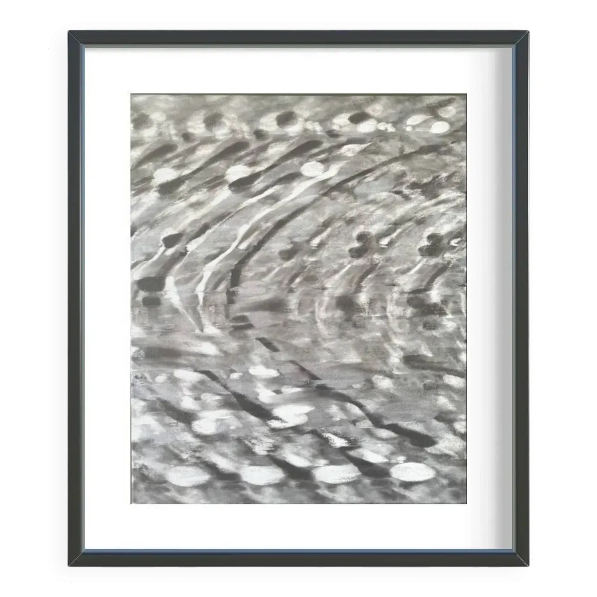 Illustration numéro 4 du produit Tableau art abstrait tons gris argent ''Les ronds dans l'Ô