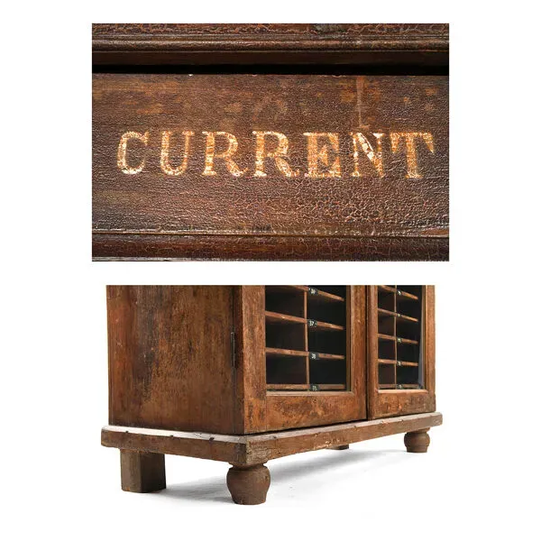 Illustration numéro 4 du produit Meuble de trie postal en bois à 80 casiers