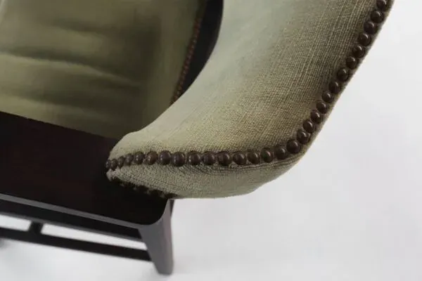 Illustration numéro 4 du produit Fauteuil Art Déco en bois laqué noir et velours vert, Belgique années 1930