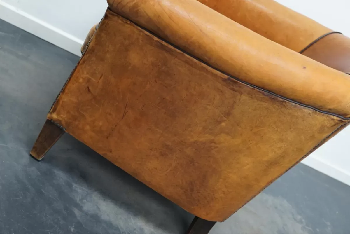 Illustration numéro 4 du produit Club armchair in leather color cognac Netherlands