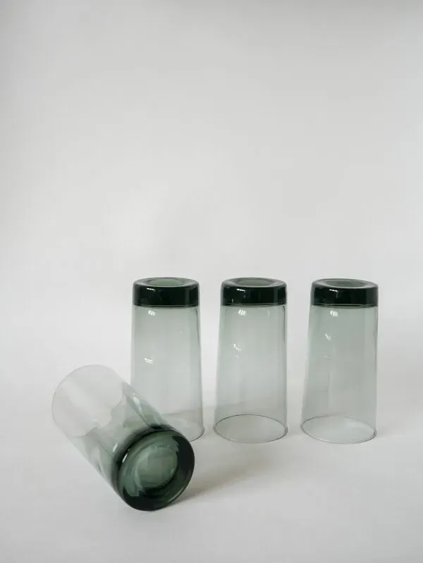 Illustration numéro 4 du produit lot de 4 verres Long Drink en verre fumé Design 1970