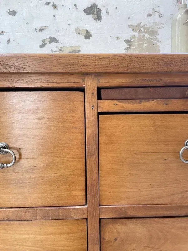 Illustration numéro 4 du produit Meuble de métier chêne doré XXL années 50