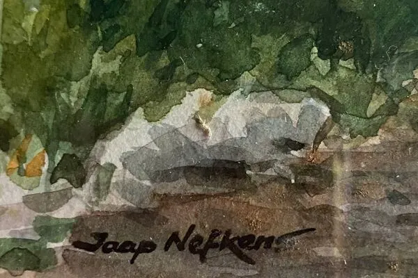 Illustration numéro 4 du produit Tableau Aquarelle Jeep Nefkens (1926/1999) Aquarelle ''Le Jardin