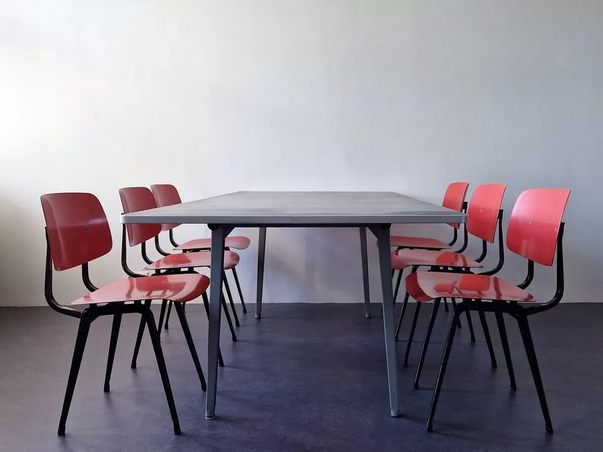 Illustration numéro 4 du produit Ensemble de 6 chaises Revolt par Friso Kramer pour Ahrend de Cirkel, Pays-Bas, 1956