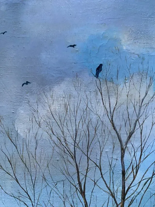 Illustration numéro 4 du produit Tableau Jean Paul Barré, HST ''La fin de l'hiver'' Paysage de Brière