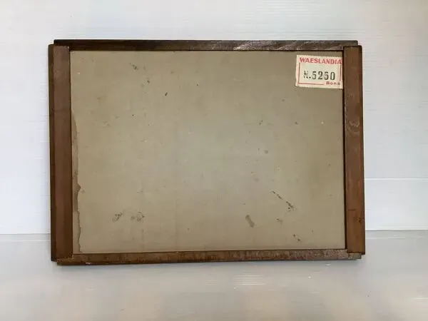 Illustration numéro 4 du produit Ancien plateau bois aux motifs psychédéliques art déco