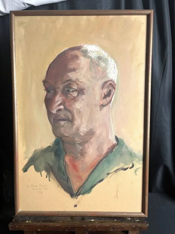 Illustration numéro 4 du produit Tableau huile HSP portrait de Besset signé daté XXème