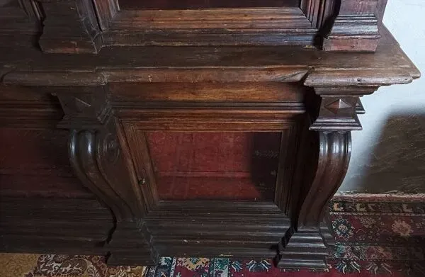 Illustration numéro 4 du produit Bibliothèque, meuble de métier style Empire en pin massif